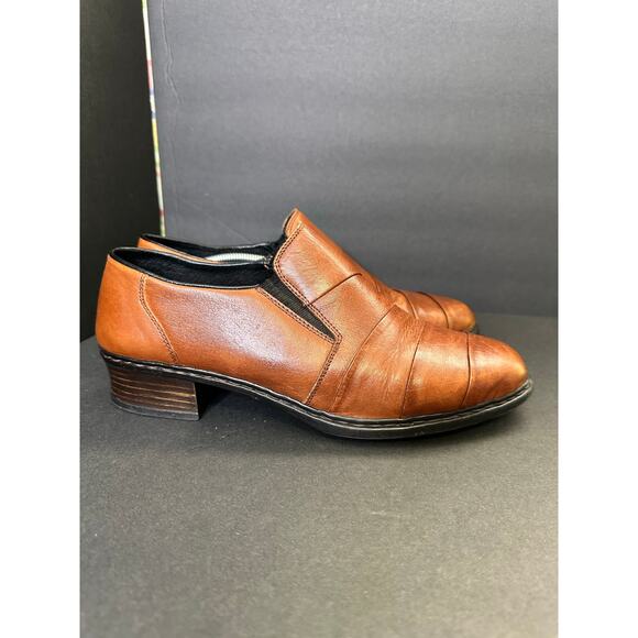 Rieker Womens size 8 Brown Leather Loafer Comfort Antistress - Picture 2 of 10